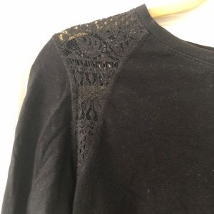 Black shirt with lace details